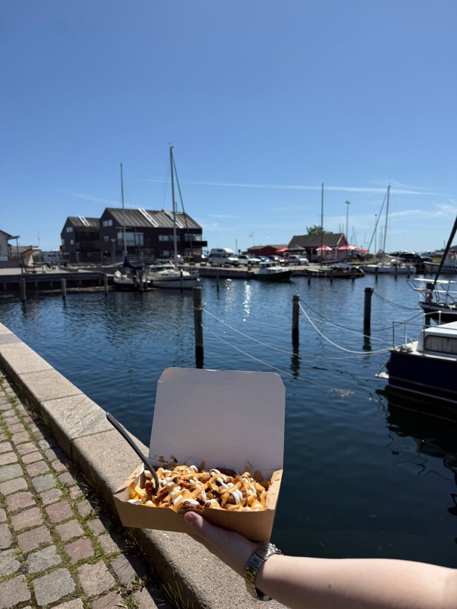 Loaded fries ved havnen i Faaborg